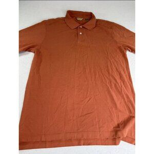 Gold Label Roundtree & Yorke Men's Polo Shirt Medium Coral Long Sleeve